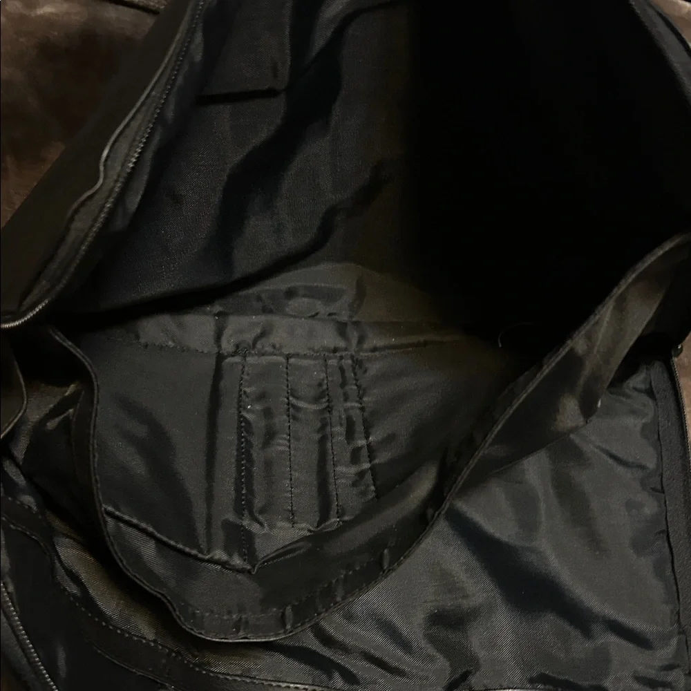 Elegant Black Leather Laptop Bag for Men